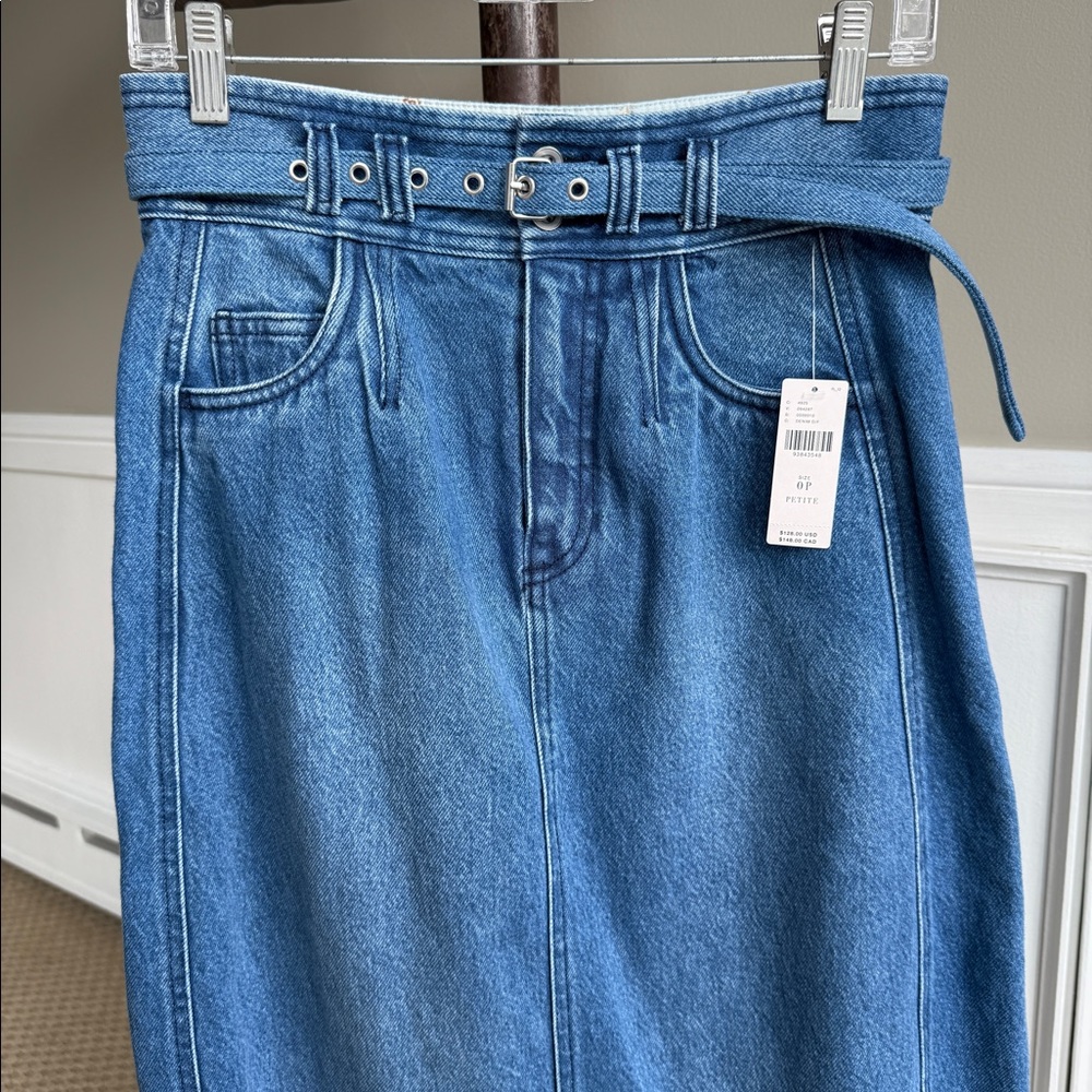 Pilcro (Anthropologie) denim skirt in size 0 Petite - Picture 2 of 14